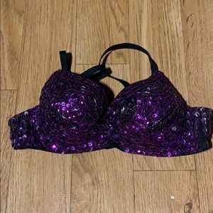 Purple Sequined Bra